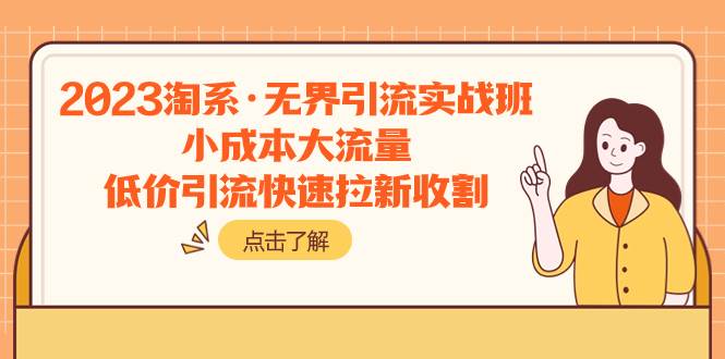 2023淘系·无界引流实战班：小成本大流量，低价引流快速拉新收割-宝籍资源