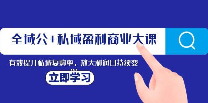 全域公+私域盈利商业大课，有效提升私域复购率，放大利润且持续变现-宝籍资源