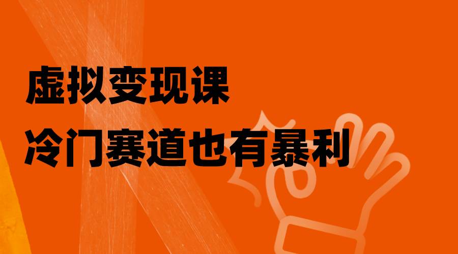 虚拟变现课，冷门赛道也有暴利，手把手教你玩转冷门私域-宝籍资源