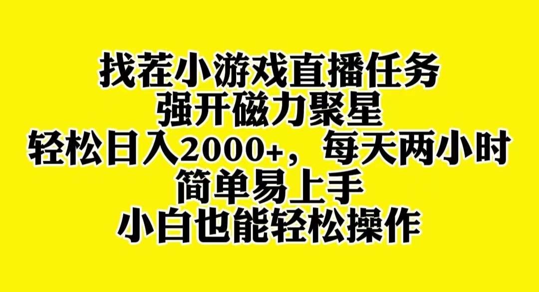 找茬小游戏直播，强开磁力聚星，轻松日入2000+，小白也能轻松上手-宝籍资源
