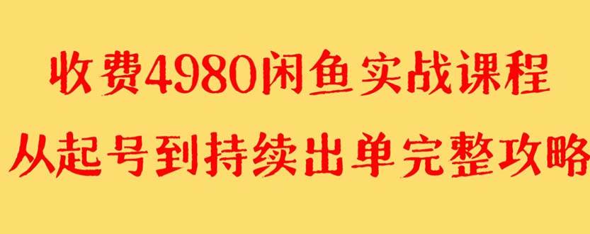 外面收费4980闲鱼无货源实战教程 单号4000+-宝籍资源