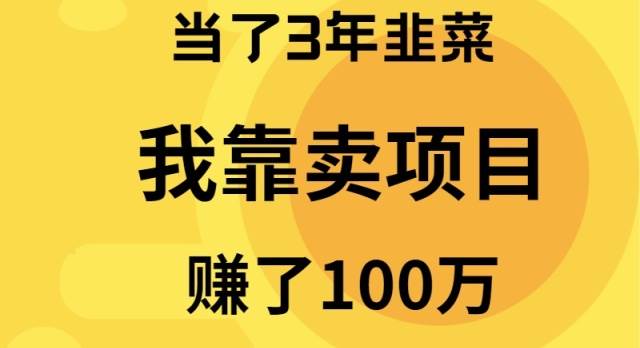 当了3年韭菜，我靠卖项目赚了100万-宝籍资源