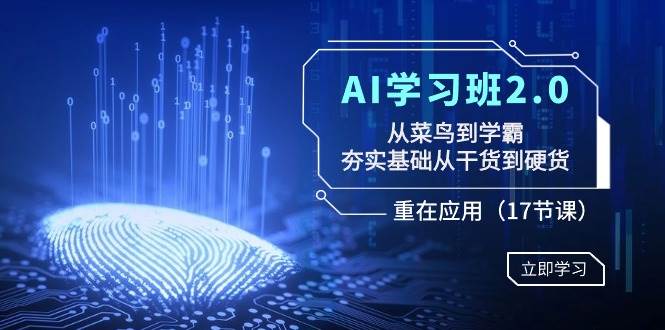 AI学习班2.0：从菜鸟到学霸，夯实基础从干货到硬货，重在应用（17节课）-宝籍资源