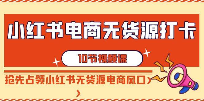 小红书电商-无货源打卡，抢先占领小红书无货源电商风口（10节课）-宝籍资源