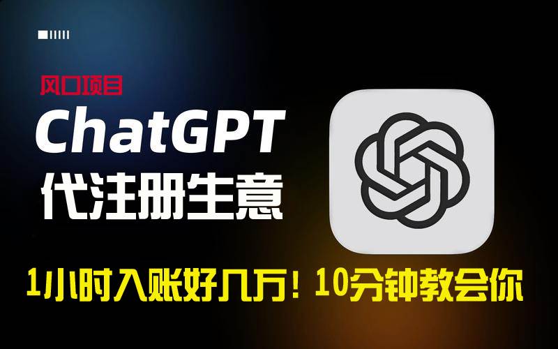 一小时入账好几万！利润大到吓人的ChatGPT代注册小生意，10分钟教会你，…-宝籍资源