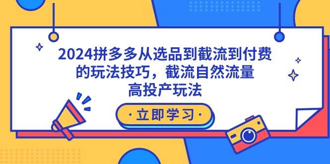 2024拼多多从选品到截流到付费的玩法技巧，截流自然流量玩法，高投产玩法-宝籍资源