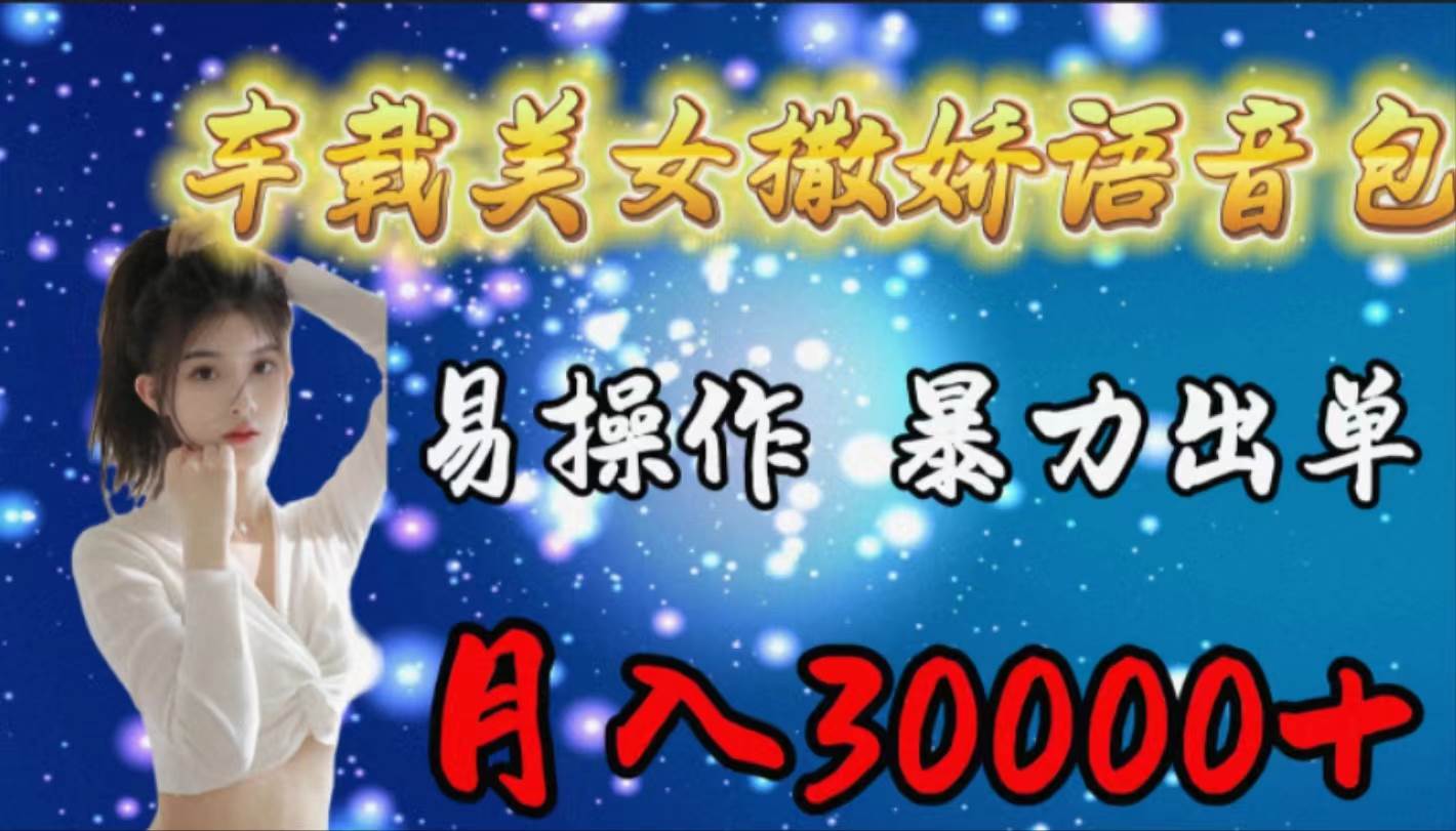 车载女生撒娇语音包，易操作，暴力出单，月入30000+-宝籍资源