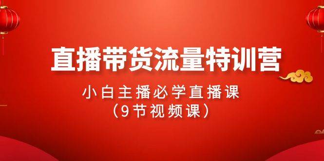 2024直播带货流量特训营，小白主播必学直播课（9节视频课）-宝籍资源