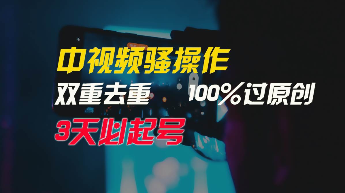 中视频骚操作，双重去重100%过原创，3天比必起号，简单无脑，月入3W+-宝籍资源