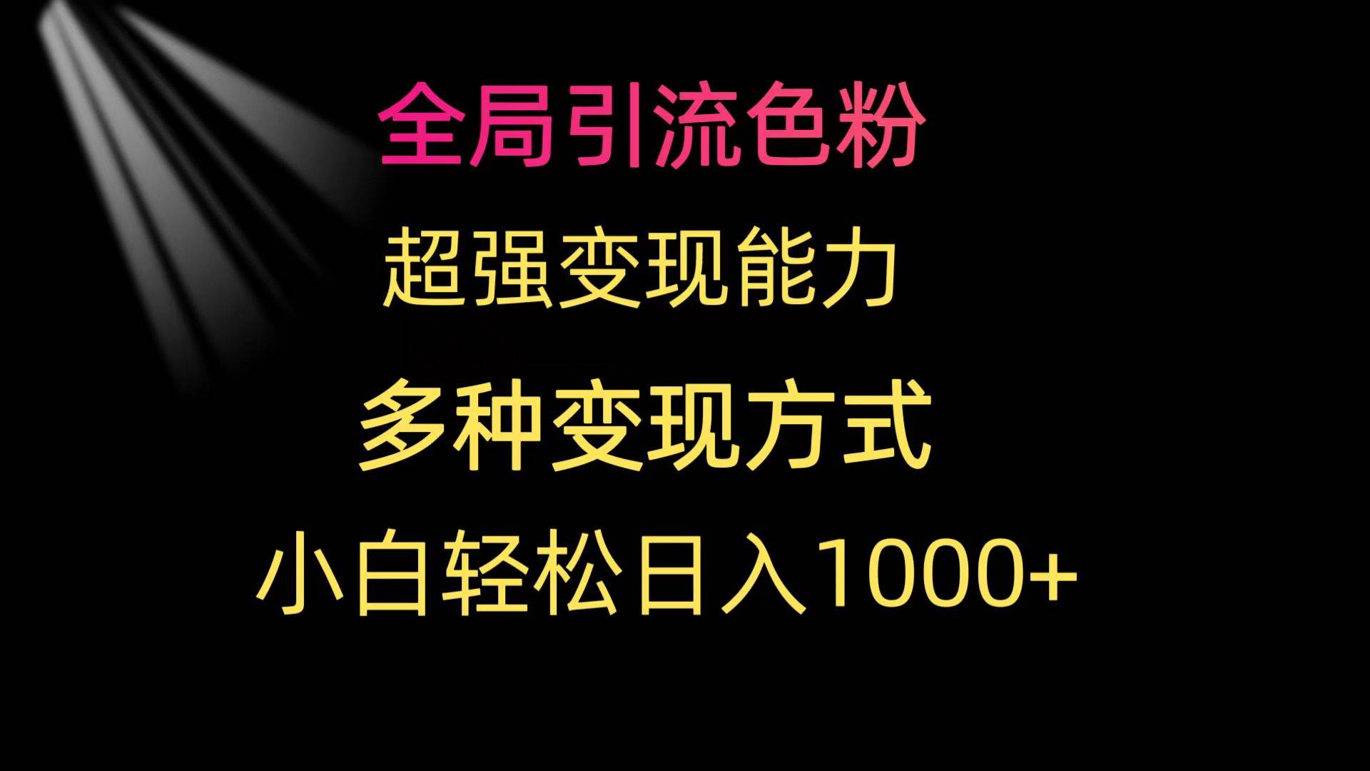全局引流色粉 超强变现能力 多种变现方式 小白轻松日入1000+-宝籍资源