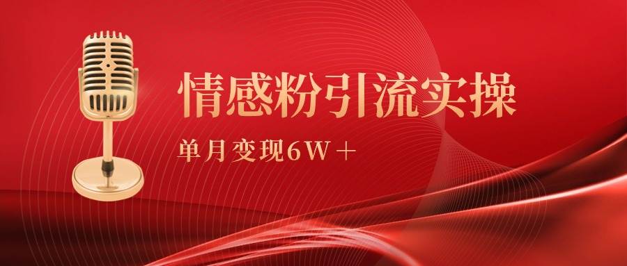 单月变现6w+，情感粉引流变现实操课-宝籍资源