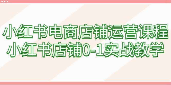 小红书电商店铺运营课程，小红书店铺0-1实战教学（60节课）-宝籍资源