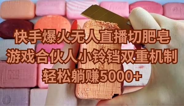 快手爆火无人直播切肥皂，游戏合伙人小铃铛双重机制，轻松躺赚5000+-宝籍资源