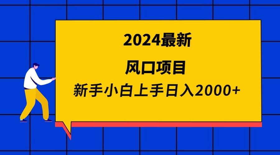 2024最新风口项目 新手小白日入2000+-宝籍资源