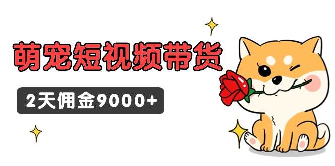 东哲日记·萌宠短视频带货，2天佣金9000+-宝籍资源