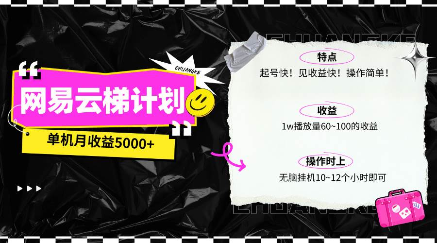 最新网易云梯计划网页版，单机月收益5000+！可放大操作-宝籍资源