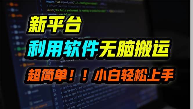新平台用软件无脑搬运，月赚10000+，小白也能轻松上手-宝籍资源