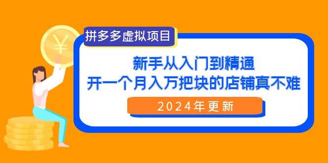 拼多多虚拟项目：入门到精通，开一个月入万把块的店铺 真不难（24年更新）-宝籍资源