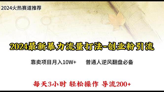 2024年最新暴力流量打法，每日导入300+，靠卖项目月入10W+-宝籍资源