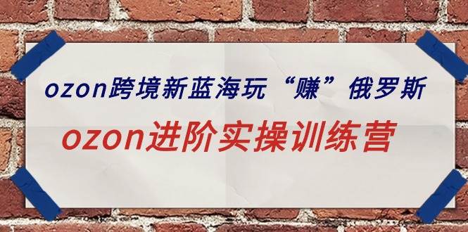 ozon跨境新蓝海玩“赚”俄罗斯，ozon进阶实操训练营-宝籍资源