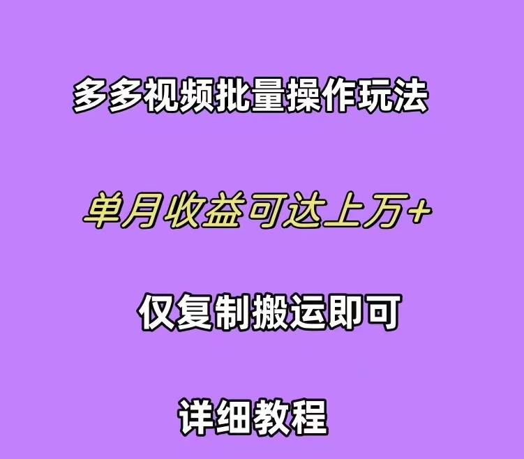 拼多多视频带货快速过爆款选品教程 每天轻轻松松赚取三位数佣金 小白必…-宝籍资源
