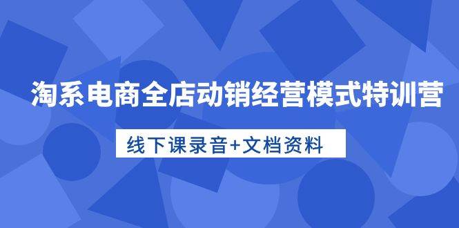 淘系电商全店动销经营模式特训营，线下课录音+文档资料-宝籍资源