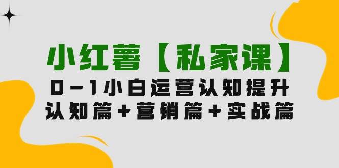 小红薯【私家课】0-1玩赚小红书内容营销，认知篇+营销篇+实战篇（11节课）-宝籍资源