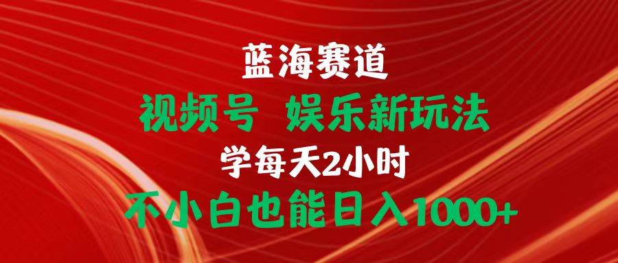 蓝海赛道视频号 娱乐新玩法每天2小时小白也能日入1000+-宝籍资源