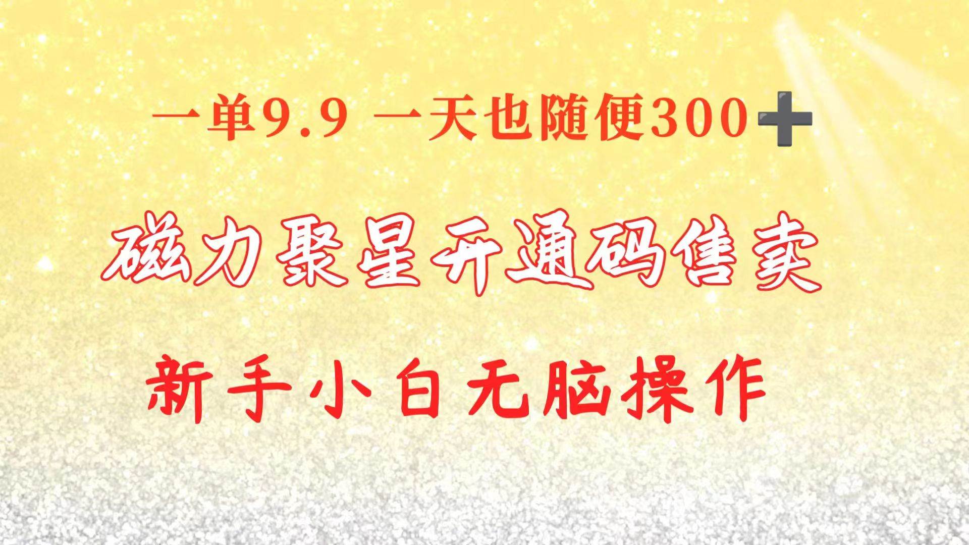 快手磁力聚星码信息差 售卖  一单卖9.9  一天也轻松300+ 新手小白无脑操作-宝籍资源