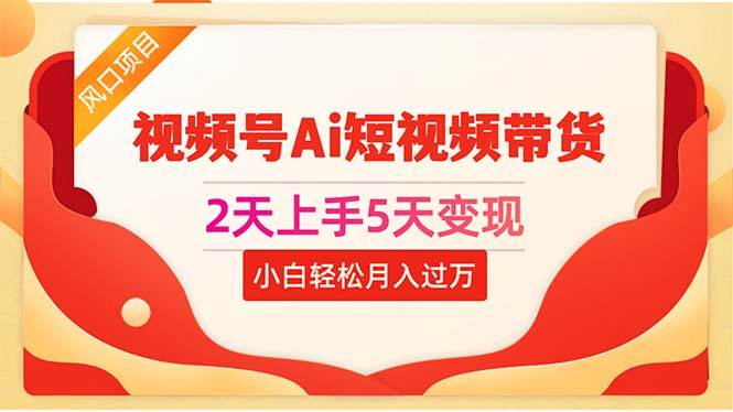 2天上手5天变现视频号Ai短视频带货0粉丝0基础小白轻松月入过万-宝籍资源
