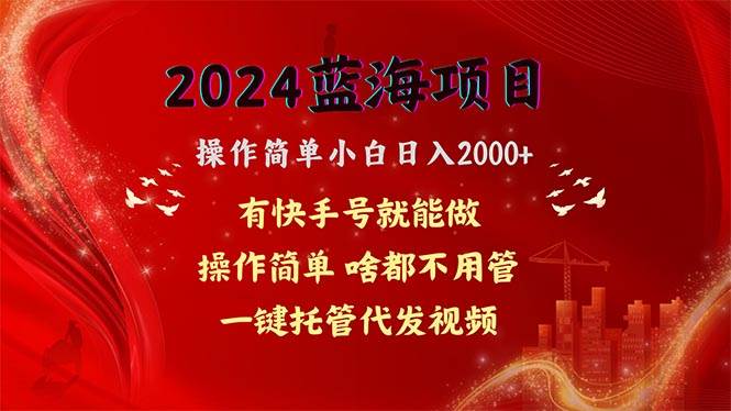 2024蓝海项目，网盘拉新，操作简单小白日入2000+，一键托管代发视频，…-宝籍资源