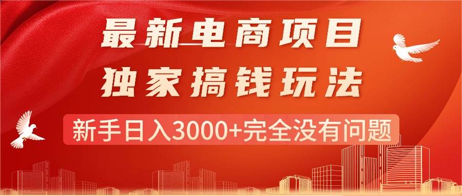 最新电商项目-搞钱玩法，新手日入3000+完全没有问题-宝籍资源