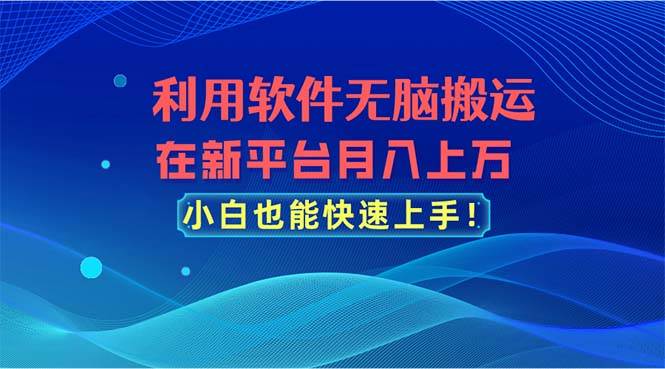 利用软件无脑搬运，在新平台月入上万，小白也能快速上手-宝籍资源