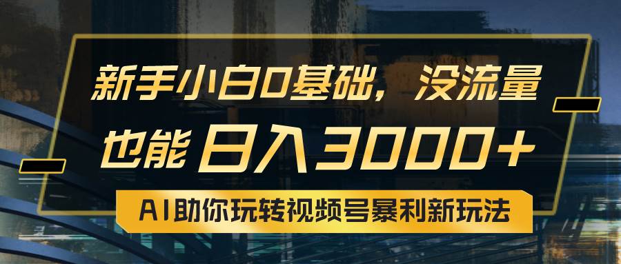小白0基础，没流量也能日入3000+：AI助你玩转视频号暴利新玩法-宝籍资源