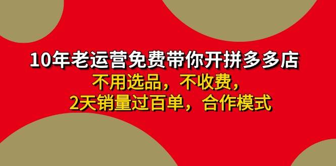拼多多-合作开店日入4000+两天销量过百单，无学费、老运营教操作、小白…-宝籍资源