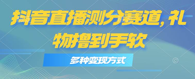 抖音直播测分赛道，多种变现方式，轻松日入1000+-宝籍资源