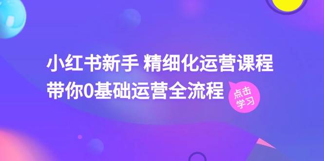 小红书新手 精细化运营课程，带你0基础运营全流程（41节视频课）-宝籍资源