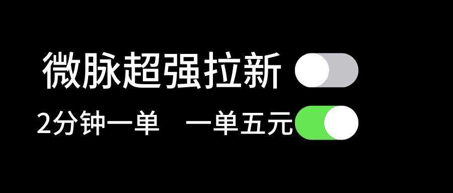 微脉超强拉新， 两分钟1单， 一单利润5块，适合小白-宝籍资源