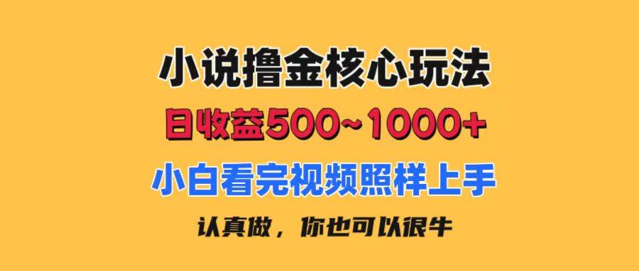 小说撸金核心玩法，日收益500-1000+，小白看完照样上手，0成本有手就行-宝籍资源