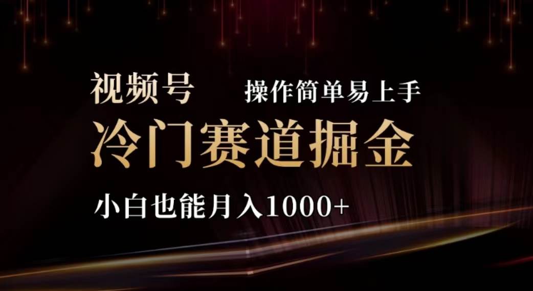 2024视频号冷门赛道掘金，操作简单轻松上手，小白也能月入1000+-宝籍资源