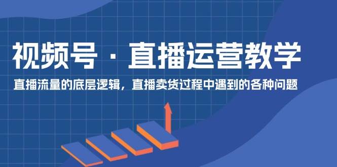 视频号 直播运营教学：直播流量的底层逻辑，直播卖货过程中遇到的各种问题-宝籍资源