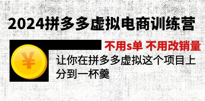 2024拼多多虚拟电商训练营 不s单 不改销量  做虚拟项目分一杯羹(更新10节)-宝籍资源