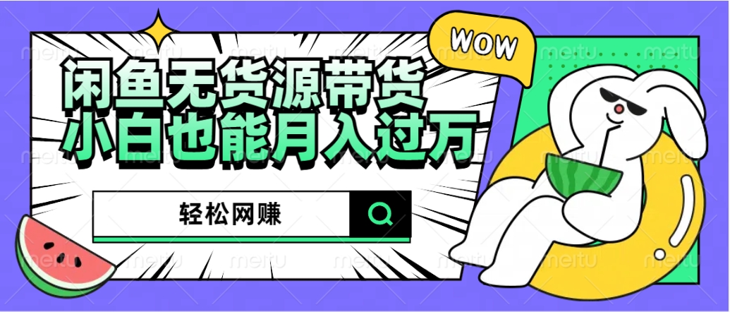 闲鱼无货源带货：轻松网赚，小白也能月入过万的秘密武器-宝籍资源