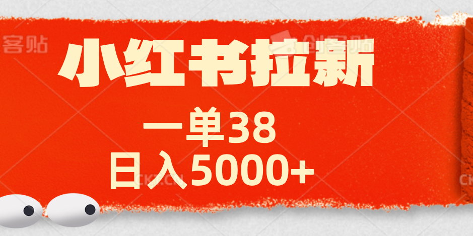 小红书拉新项目，一单38元！日入5000+【揭秘】-宝籍资源