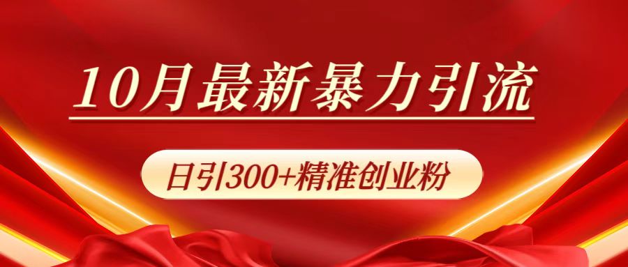 10月最新暴力引流，日引300+精准创业粉-宝籍资源