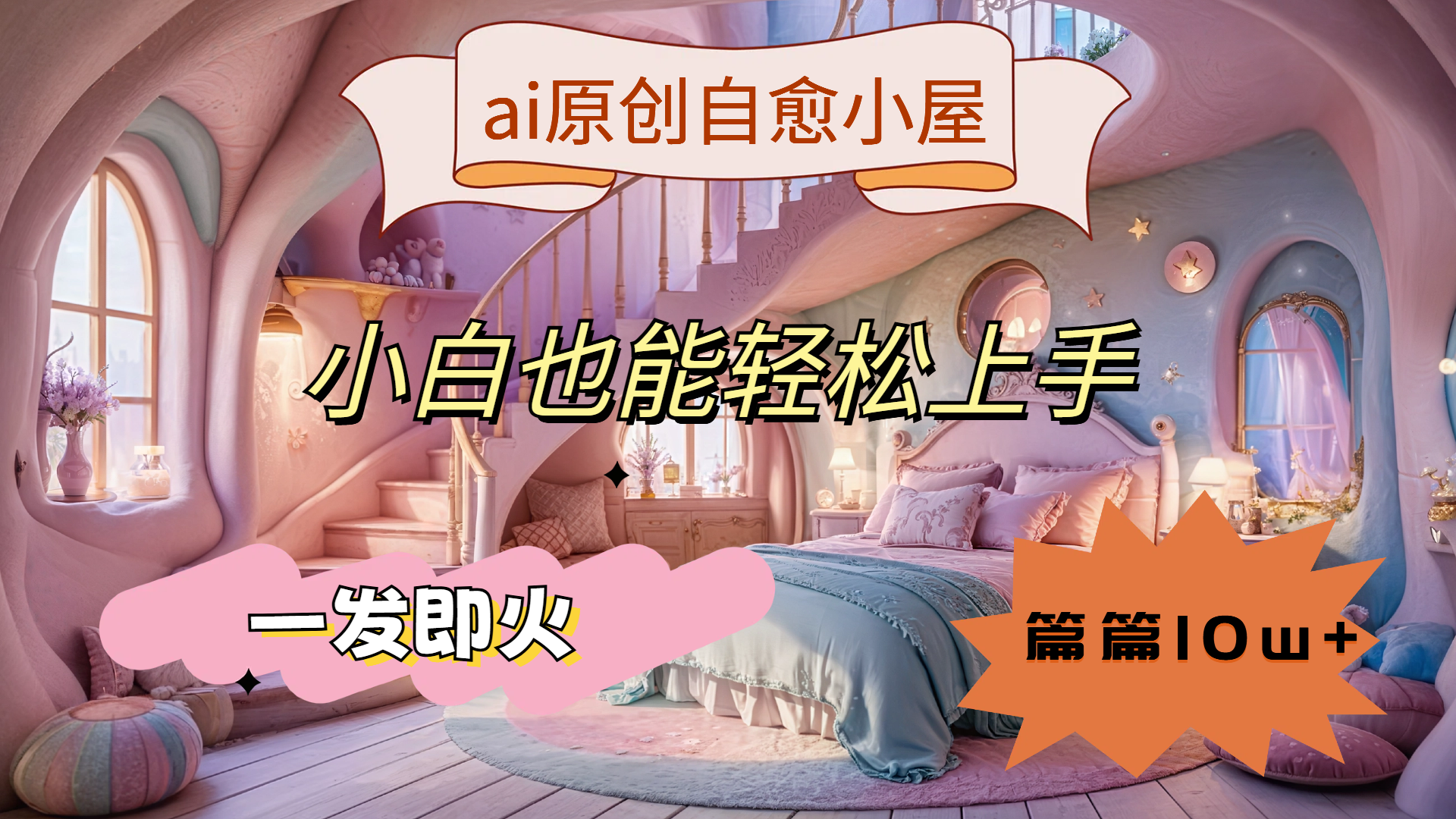ai原创治愈小屋，小白也能轻松上手，一发即火，篇篇10w+-宝籍资源