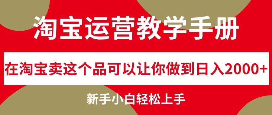 淘宝运营教学手册，在淘宝卖这个品可以让你做到日入2000+，新手小白轻…-宝籍资源