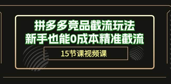 拼多多竞品截流玩法，新手也能0成本精准截流（15节课）-宝籍资源